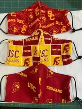 USC Fabric Face Mask 100 cotton bendable nose wire filter pocket elastic