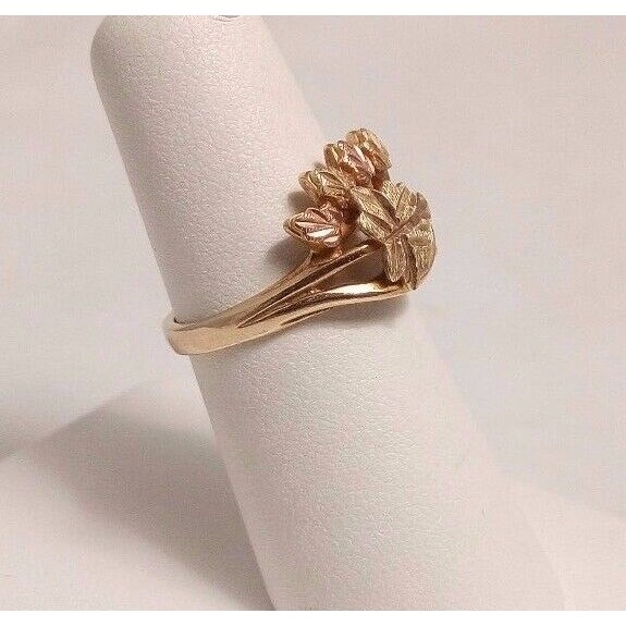 SOLID TRI - TONED GOLD GRAPES PATTERN RING. SIZE … - image 7