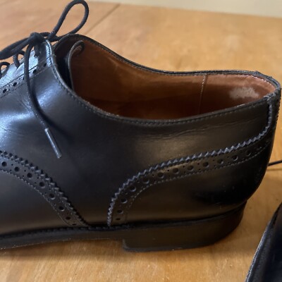 j Fitzpatrick Black Calf Leather Windermere Oxfords Mens Sz  display picture 1