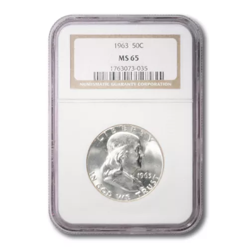 USA Franklin Half 50c 1963  NGC MS 65
