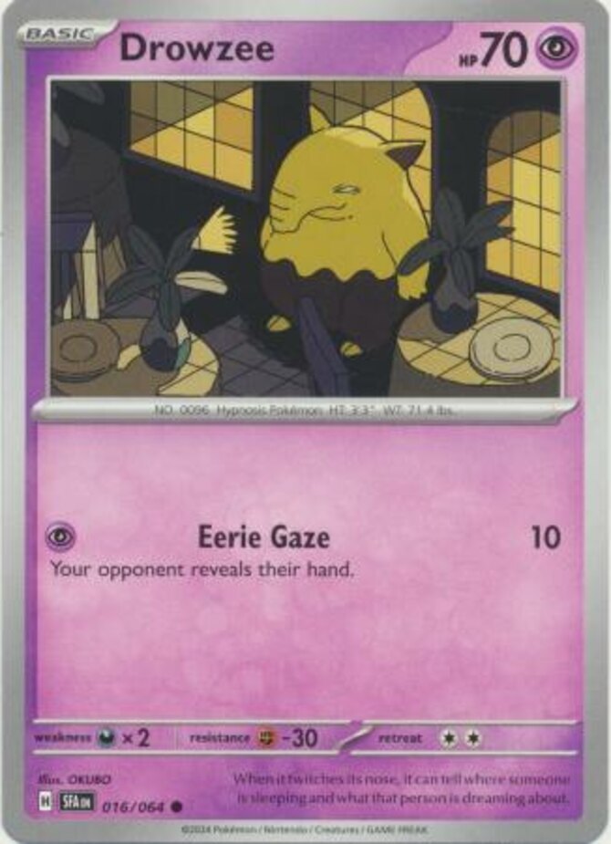 Pokemon Drowzee - 016/064 - Common NM-Mint Shrouded Fable