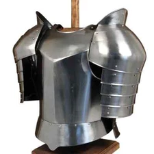Hand Forged Medieval Warhorse Armor Cuirass and Pauldron Set Half Armor