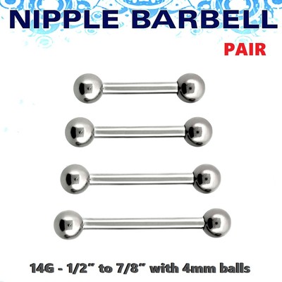 14g 3//8/" Steel Rose End Nipple Ring Barbell 1 Or 2 Pieces 316L Surgical Steel