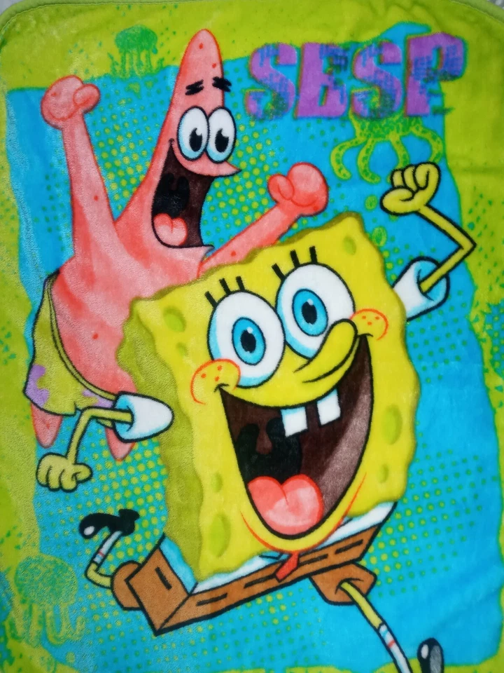 Manta polar Bob Esponja Patrick 40x50 Noroeste SBSP Nickelodeon Neón Foto 4 de 4