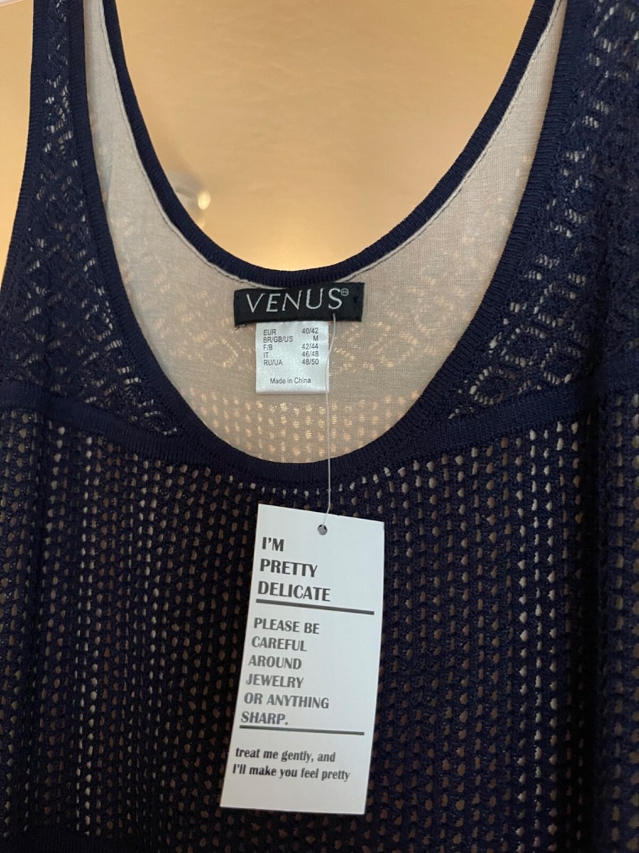 Venus Navy Blue Crochet Maxi Dress-NEW (M)