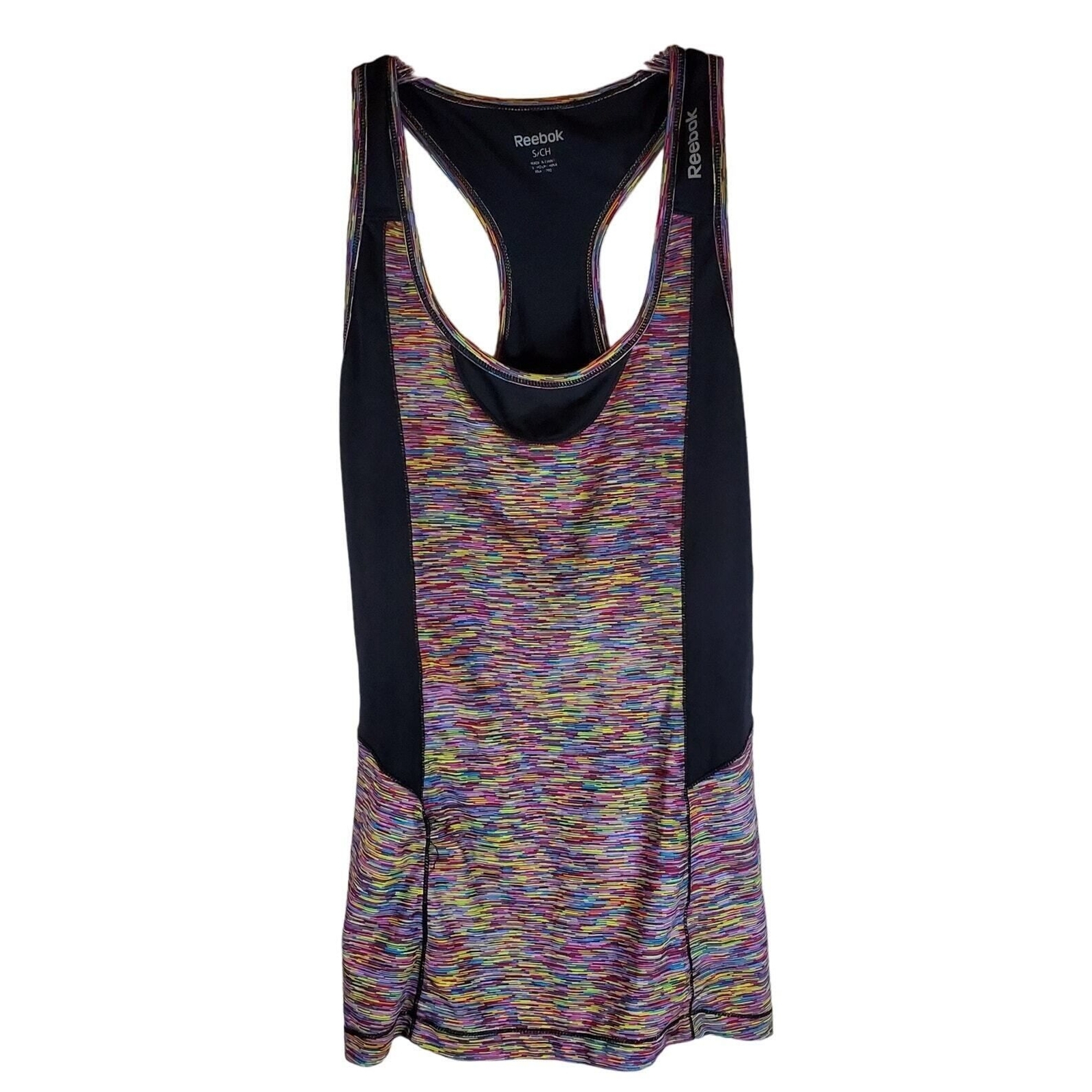 Reebok Womens Tank Top Small Multicolored Racerback Active