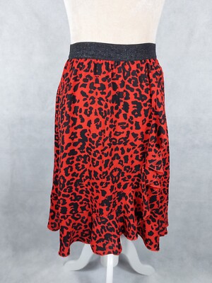 Rock Saint Tropez Gr. S 36 NEU (54,95 ) schwarz rot animal Leopard Glitzer skirt