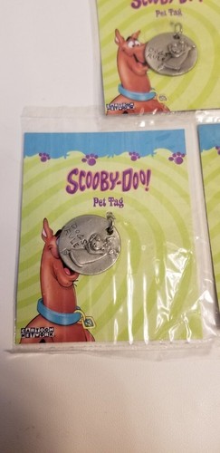 Lot of 3 Scooby Doo Metal Pet Tag Charm Pendant New In Package 2004 Giftco - Picture 2 of 3