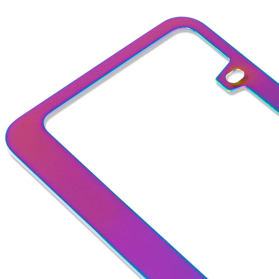 Marco de matrícula colorido brillante neo pulido ajuste universal Foto 4 de 4