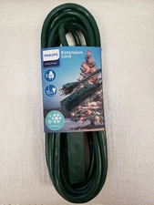 Philips 15ft Extension Cord 3 Outlet Green Grounded Outdoor Holiday