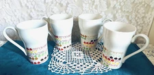 FOUR The Tuscany Collection Japan 4.75 Inch Handled Dessert Mugs