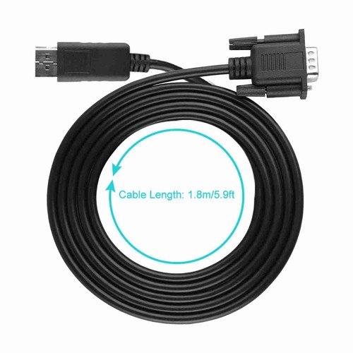 Câble convertisseur 1.8m HD 1080P DisplayPort vers VGA adaptateur pour PC portable - Photo 2/12