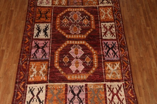 Geometric Plush Wool Berber Moroccan Oriental Area Rug 7x10 Living Room Carpet - Picture 4 of 19