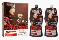 MOKERU CHERRY HAIR DYE CREAM 500ml*2/Pack Ammonia Free Instant Hair dye Cream 10
