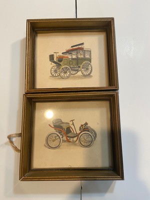 Set Of 2 Vintage Framed A Lambert Product Pictures Of Older Cars 450 Usa Ebay