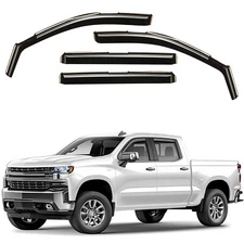 Sun Rain Visors Wind Rain Guards for 2019-2026 Chevy Silverado Crew Cab