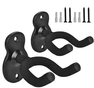 2 Stück Gitarre Wandhalterung Aufhänger, Gitarrenaufhänger Wandhaken Halterung Bass Ukulele