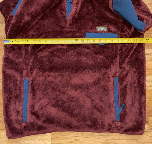 L.L. Chaqueta Pullover Bean Para Hombres Grande Regular Polar 1/4 Botón Codo Parche Rojo Azul - Imagen 6 de 6