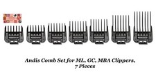 Andis ML,GC,MBA,SM MASTER PRO CLIPPER Blade Clip On Guide Guard Combs 7 pc Set