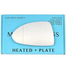 For Vauxhall Corsa D 06-14 Left Aspheric Electric wing mirror glass w/ plate