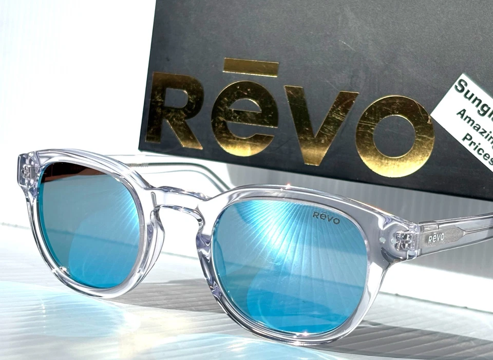 NOVO óculos de sol Revo STERLING brilhante cristal claro lente azul polarizado 1255 09 BL - Imagem 3 de 4