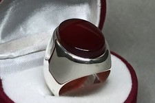 Natural Yemeni Aqeeq/ Neshapuri Feroza Sterling Silver 925 Handmade Plain Ring