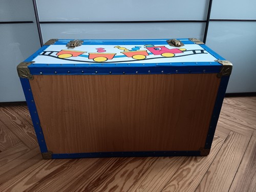 Baule cassapanca In Legno Serigrafato Bambino Treno bauli Riolfo giochi bambini - Foto 9 di 14
