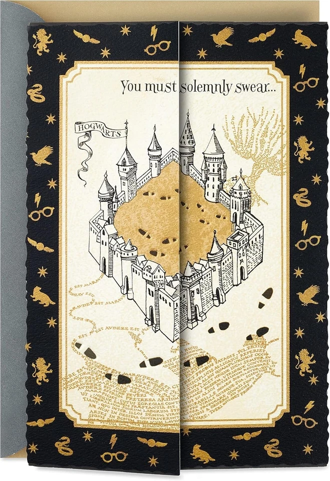 Tarjeta de cumpleaños Hallmark Harry Potter (mapa del merodeador) Foto 3 de 3
