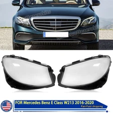 Pair Clear Headlight Cover Lens For Mercedes W213 E Class 2016-2020 E300 E350 US