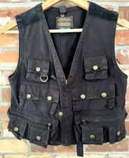 Vtg Lauren Ralph Lauren Field Vest Black Canv...