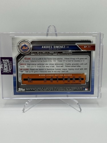 Andres Gimenez 2025 Topps Archives Bowman On Card Auto! #d 23/30! Mets - Picture 2 of 2