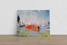 Claude Monet "Argenteuil. Yachts" Canvas Print Wall Art Home Decor