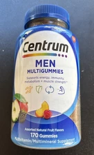 Centrum MultiGummies Gummy Multivitamin for Men,Assorted Fruit,170 Ct,Exp09/2026