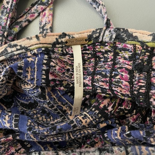 Top Free People taglia XS Next Vacation nero combo boho cropped festival hippie - Foto 10 di 12