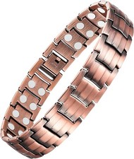 Feraco Men's Copper Magnetic Bracelet Elegant 99.99 Solid Copper Bracelets with