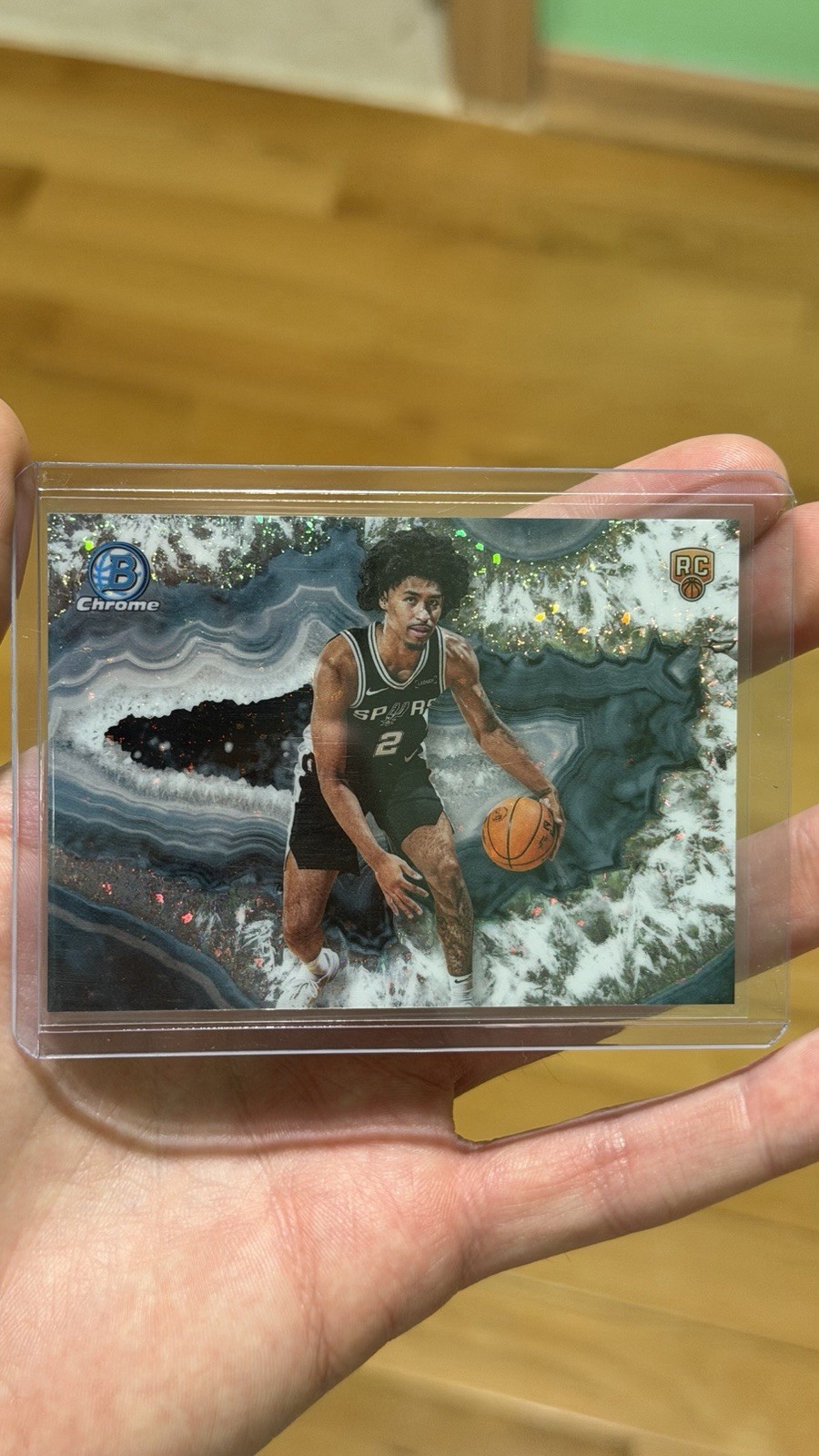 2025  Crystallized Bowman Chrome RC Dylan Harper  Case Hit San Antonio Spurs