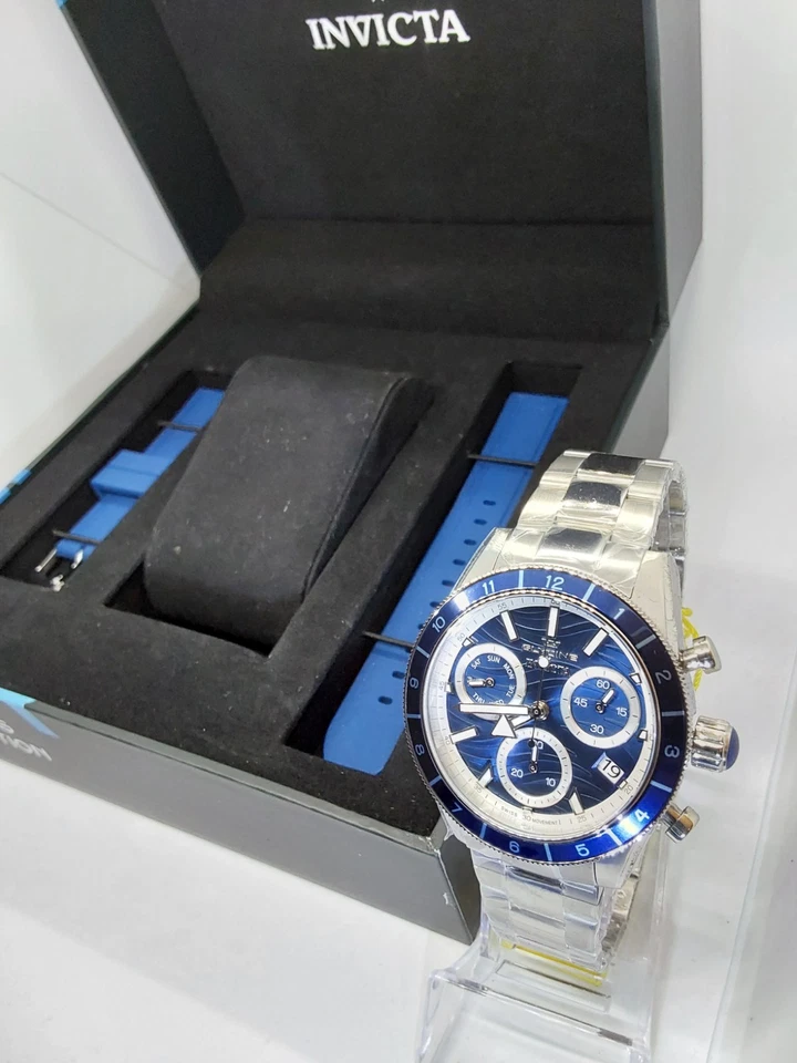 Reloj Hombre Glycine Five Elements 44290 Azul Acero Inoxidable Hecho en Suiza Foto 2 de 4