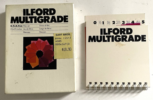 ILFORD MULTIGRADE Filter Book 3.5x3.5" Set of 11 Filters 0-5 ABOVE LENS USE READ