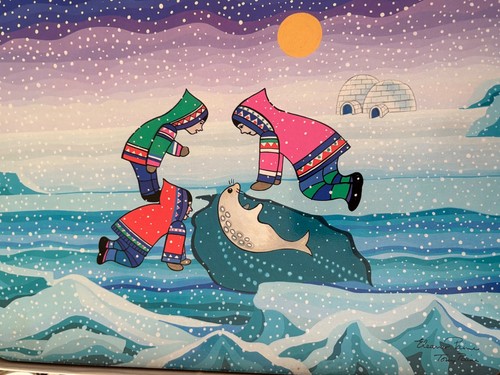 Jason Cork Backed Vintage Placemats Set/6 Original Box-Eskimo Family - Picture 5 of 9