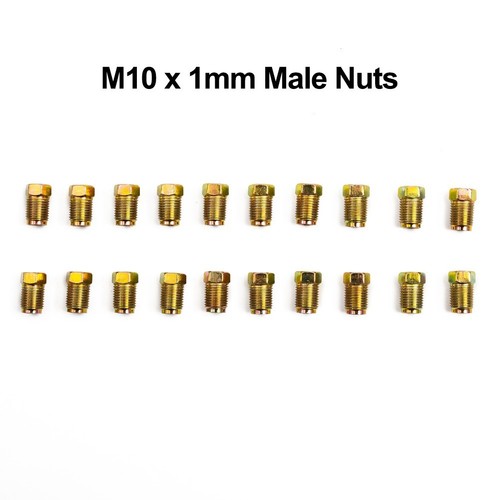 Bremsleitungsanschlüsse Muttern Männlich 10mm*1mm Umgekehrte Fackeln Metrisch - Picture 2 of 12
