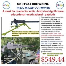 M1919A4-M2/M122 Full Size Browning .30 cal Machine Gun PLUS TRIPOD Kit