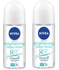 2 Pack Nivea Brightening Happy Shave 8 Superfood Roll-On Deodorant 50 ML