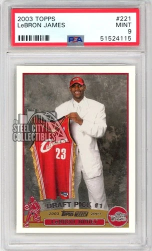 LeBron James 2003-04 Topps Basketball Rookie Card RC #221 PSA 9