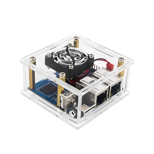 Acrylic Case Motherboard Shell With Fan Heat Sink For Orange Pi R1 Plus LTS A - Photo 7/7