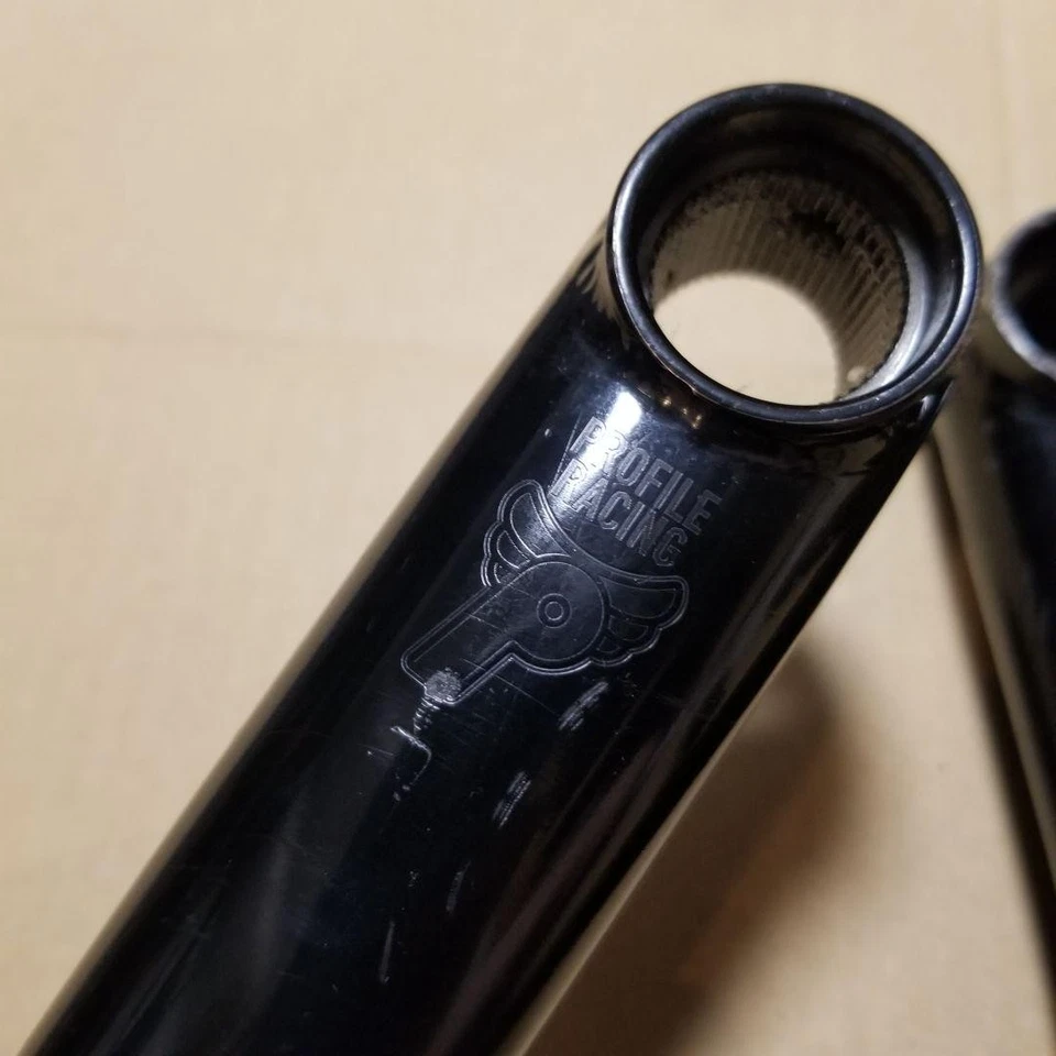 Juego de bielas PROFILE RACING Chromoly negro 175 mm husillo 22 mm bicicleta BMX MTB EE. UU. Foto 2 de 4