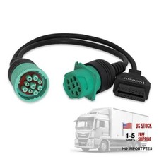 J1939 9 Pin to OBD 2 Female Adapter Cable,Work with Truck Diagnostic Scanner
