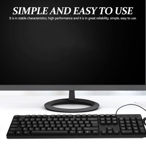 USB Wired Keyboard Full Size Russian Letter Keyboard for Working Gaming - 第 3/12 張圖片