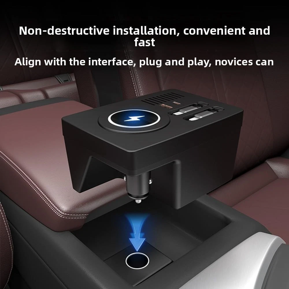 USB Hub Car Wireless Charging Mount, for Audi A4 A5 S4 S5 - 45W Fast Charger