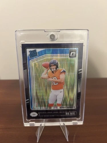 🔥🔥2024 Panini Donruss - Rated Rookie Bo Nix Optic Purple Shock Prizm (RC)🔥🔥