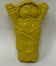 Cabbage Patch Kids Baby Infant Plastic Figurine Yellow Miniature AA 1984 1.5”